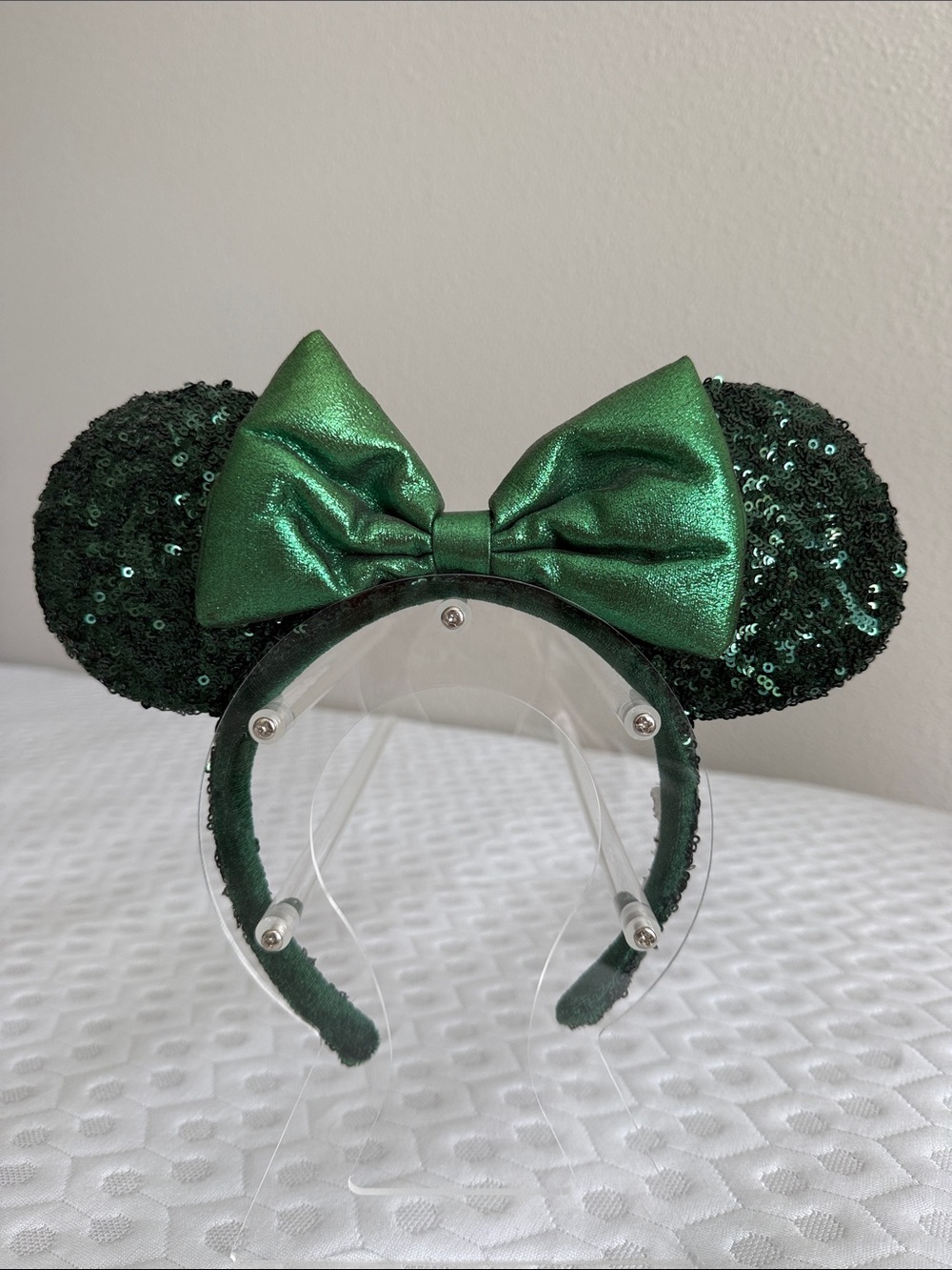 Disney Emerald Green Sequin Minnie Ears Headband